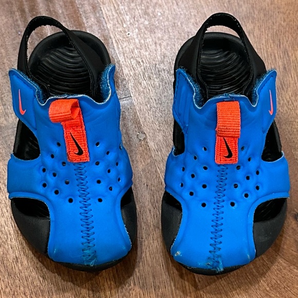 Nike Sunray Protect 2 Toddler Sandal Blue Orange Velcro Closure size 3 - Picture 3 of 11